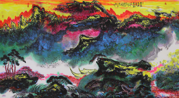 碧霞红运走金山90_180cm 2016年作 著名画家张跃华老师作品(中国晋商俱乐部供图)