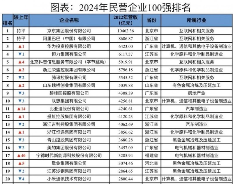 任泽平-中国民营企业百强榜2024：大洗牌