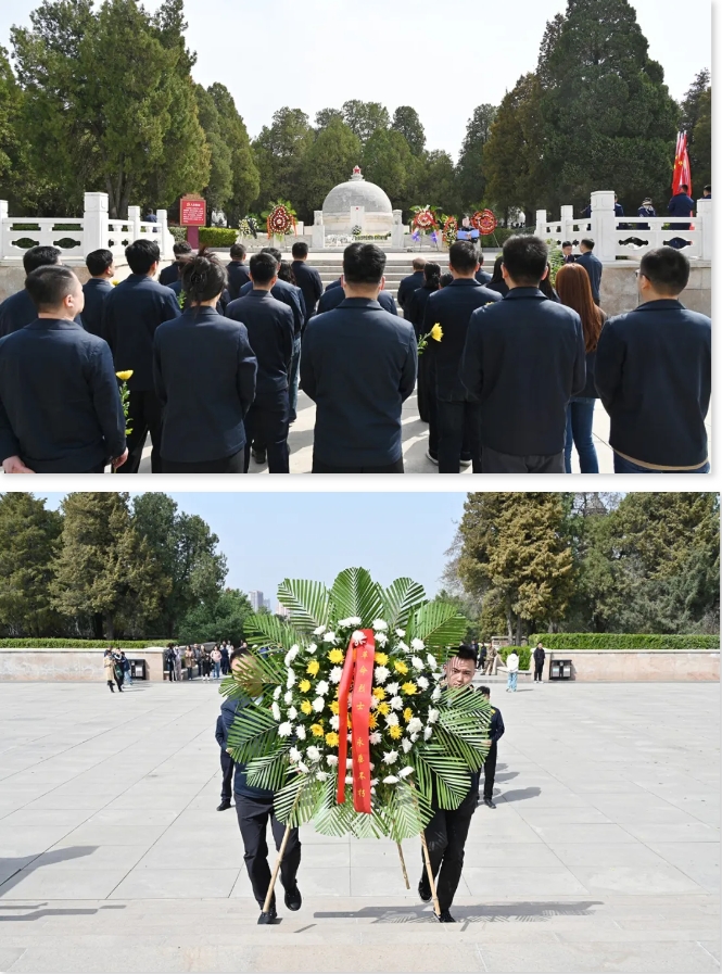 山西四建集团机关党总支赴太原双塔革命烈士陵园开展清明祭扫主题党日活动