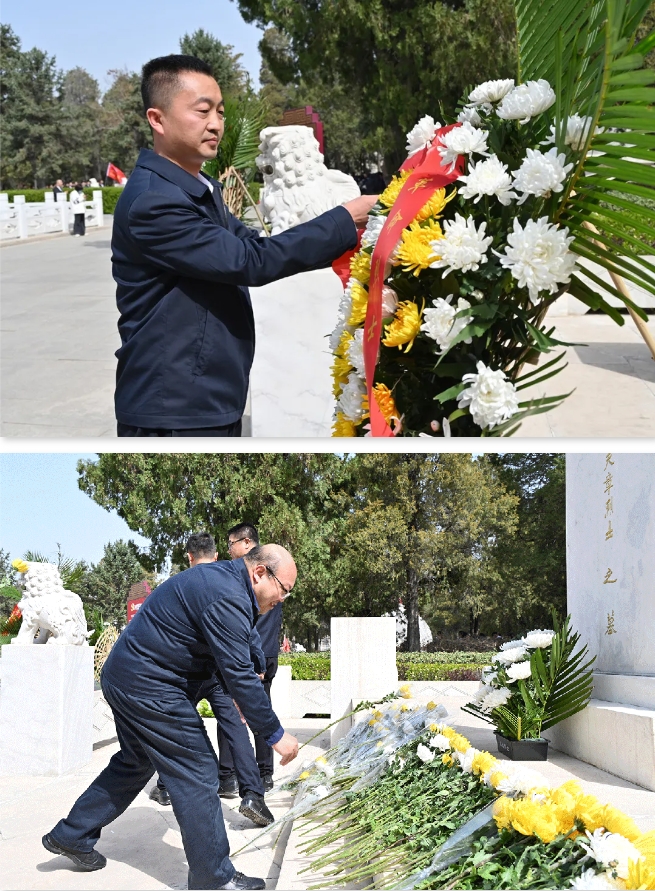山西四建集团机关党总支赴太原双塔革命烈士陵园开展清明祭扫主题党日活动