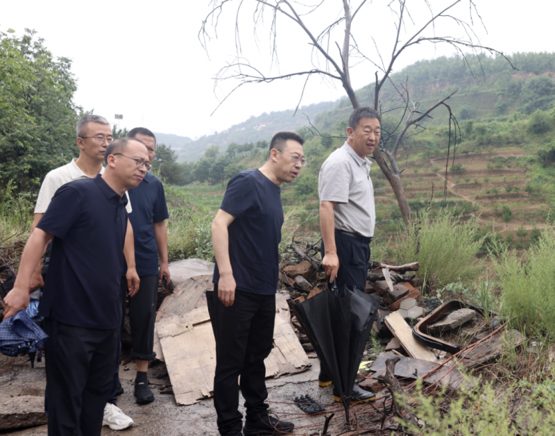 山西省吕梁市离石区委副书记、区长张海文一线调研督导地质灾害隐患排查和防汛抗旱工作