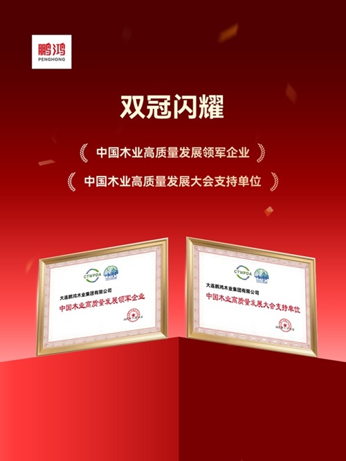 首届中国木业高质量发展大会大连召开，鹏鸿荣膺“领军企业”彰显实力