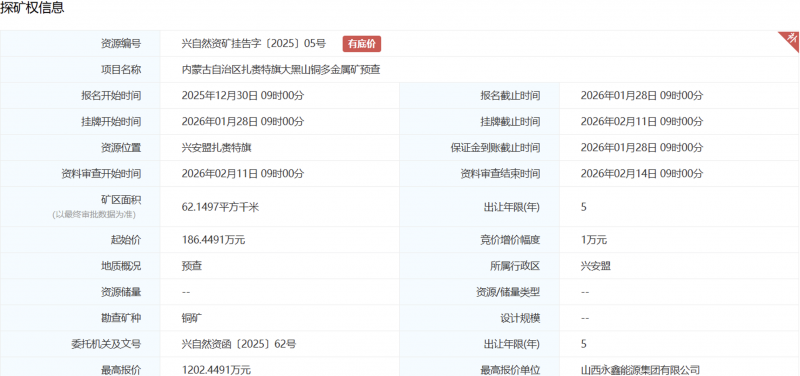 斥资千万北上买矿，山西能源巨头再拓有色金属版图