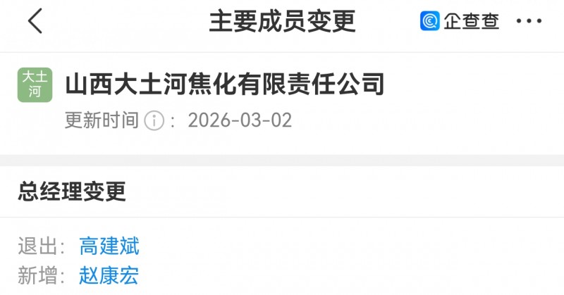 山西大土河焦化总经理变更