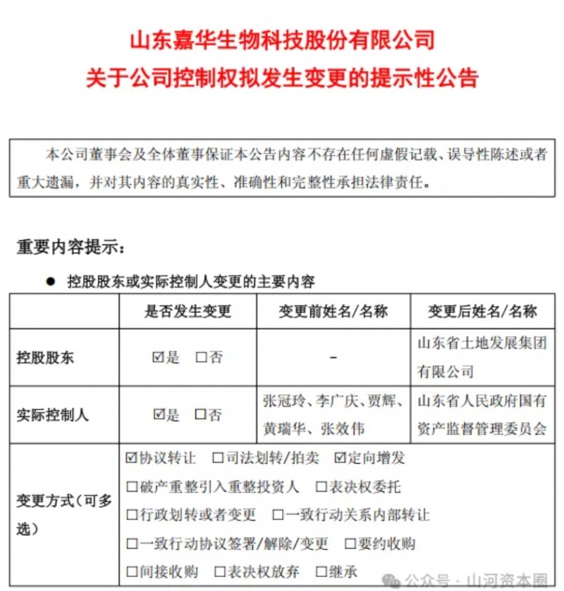 控股权变更!山东大豆蛋白龙头迎国资入主
