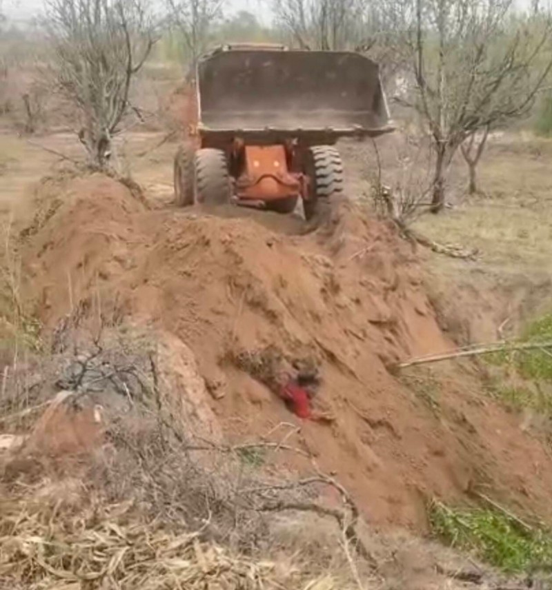 村民被掩埋(视频截图)